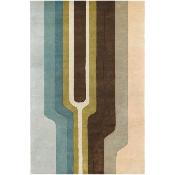 Chandra Handmade Wool Green/Brown Rug Wayfair